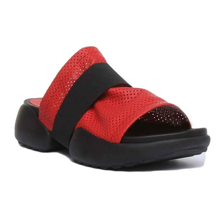 

JUSTINREESS Poppy Women s Perforated Sandal With Band In Red Size 6