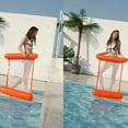 thumbnail image 2 of LNKOO Inflatable Floating Water Hammock Float Pool Lounge Foldable Inflatable Pool Floating Bed Swimming Chair(Orange), 2 of 7