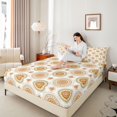 thumbnail image 3 of jejeloiu Earthy Mandala Queen Sheets For Men Women,Boho Print Queen Sheet Sets,Orange Green White,4-Piece,1 Flat Sheet, 1 Fitted Sheet and 2 Pillowcases, 3 of 6
