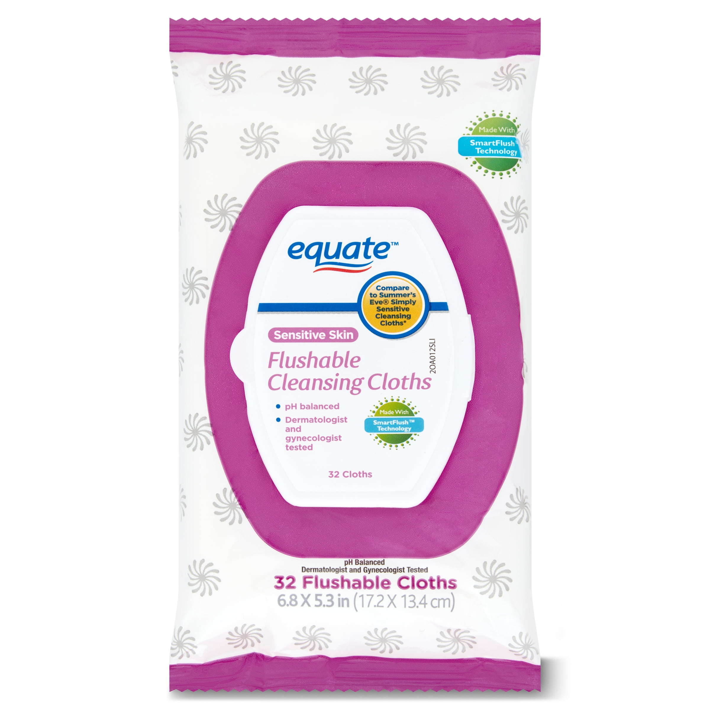 Equate Sensitive Skin Flushable Cleansing Cloths, 32 Count