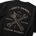 thumbnail image 3 of Dirty Hands Clean Money Wrench Back Graphic T-Shirt, Unisex Classic Fit Tee, 3 of 9