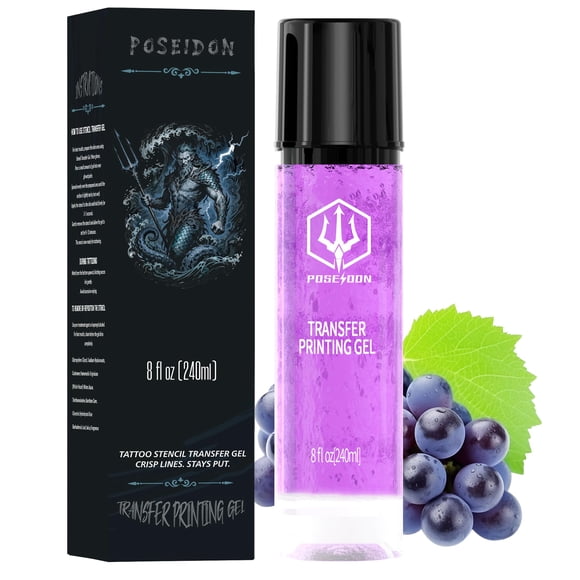 Gel de transferencia de plantillas para tatuajes POSEIDON, 240 ml, de larga duración