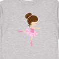 thumbnail image 4 of Inktastic Ballerina, Ballet Girl, Ballet Dance, Brown Hair Girls Long Sleeve Toddler T-Shirt, 4 of 5