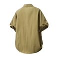 thumbnail image 6 of YOIAVAIOY Hawaiian Shirt for Men Button Down Short Sleeve Shirts Lightweight Casual Summer Beach Shirts Army Green L, 6 of 6