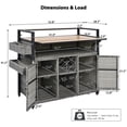 thumbnail image 2 of Harper & Bright Designs Wicker Outdoor Grill Cart with Extended Plastic Wood Table Top, Rolling Kitchen Island on Wheels with Storage Cabinet for Patio Backyard Garden, Grey, 2 of 16