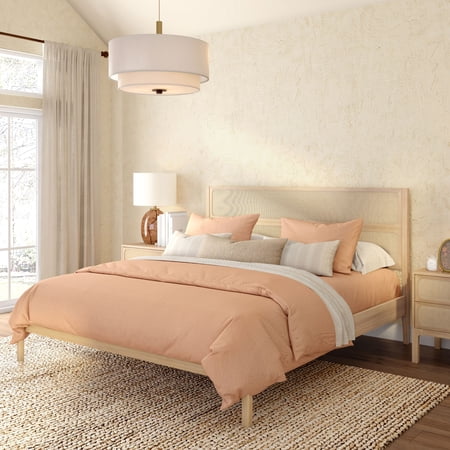 Elio Rattan King Bed, Blonde