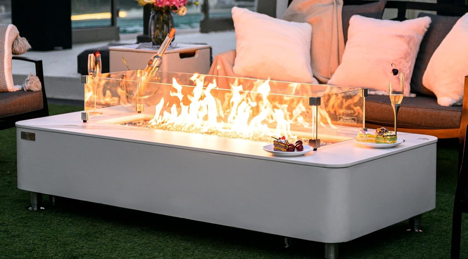 Fire Pit Wind Screen from ELEMENTI | ELEMENTI Plus and MODENO (Wind Screens, Rectangular 44.3" x 14" WS - 005)