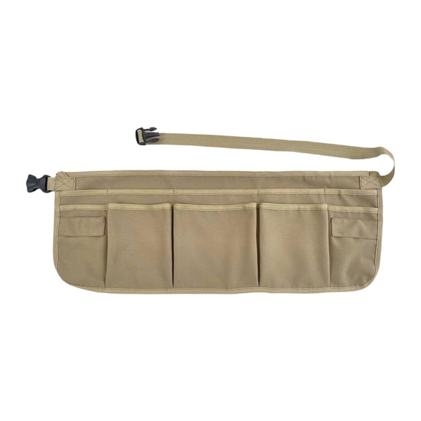 Delantal de herramientas de cintura versátil con múltiples bolsillos y bolsa para carpintería para electricistas. Caqui