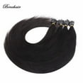 thumbnail image 5 of Benehair Human Hair Extensions 1g Nano Ring I Tip Remy Hair Loop in Microlink Full Head Women Seamless Black 50g, 5 of 12