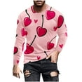 thumbnail image 2 of Blusas y camisas de manga larga con cuello redondo para hombre. Camiseta deportiva estampada para San Valentín. Camiseta de manga larga con cuello redondo. Blusas de licra para hombre., 2 of 5