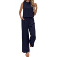 thumbnail image 3 of Aellinatey Women's Two Piece Sets With Back Tie Bow Top And Wide Leg Pants For Vacation Travel Outfits, 3 of 17