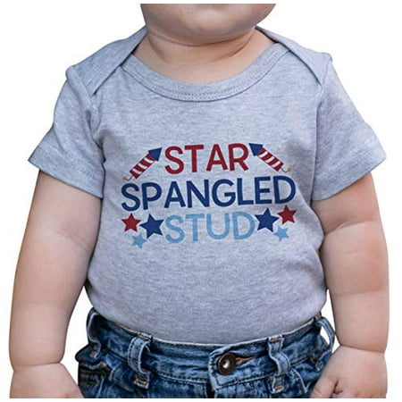 

7 ate 9 Apparel Boy s Star Spangled Stud 4th of July Grey Onepiece
