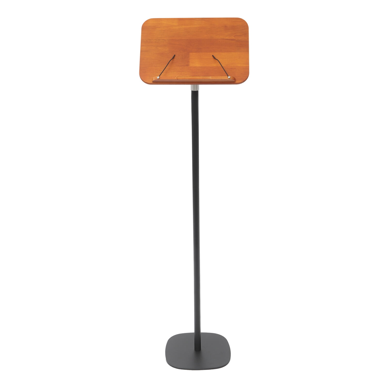 ToppiJoy Adjustable Floor Book Stand for Reading, Book Holder Stand Music Stand with Wooden Pad and Page Paper Clip (31.5-66.9in)