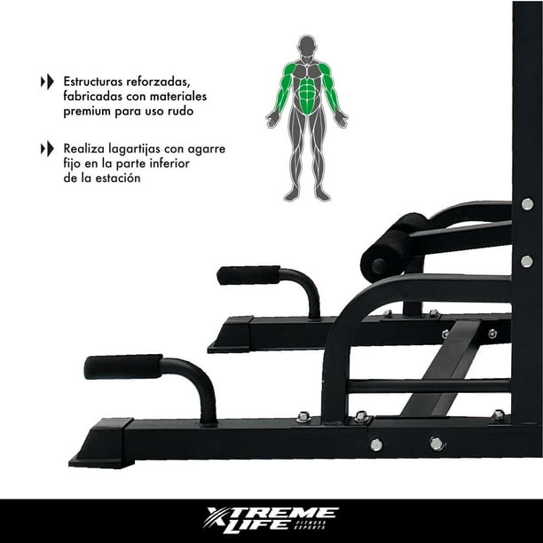 Torre Multifuncional Gym Barras Fondos Dominadas Banco Xtreme Life DPBESD000000