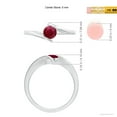 thumbnail image 6 of ANGARA Natural Bar-Set Solitaire Round Ruby Bypass Ring in 925 Sterling Silver for Women (Size-5mm) | July Birthstone, Birthday, Anniversary, Jewelry Gift for Women | Natural Ruby Ring, 6 of 10