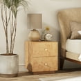 thumbnail image 5 of Modern 2 Drawer Nightstand with Elegant Burl Finish, Wood Bedside Table with Storage, Stylish Accent Side Table for Bedroom, Home Décor and Small Space Furniture, 5 of 7