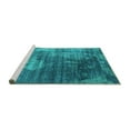 thumbnail image 2 of Ahgly Company Machine Washable Indoor Rectangle Oriental Turquoise Blue Industrial Area Rugs, 8' x 12', 2 of 4