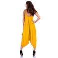 thumbnail image 4 of SR Women's Casual Solid Spaghetti Strap Loose Fit Harem Jumpsuit, X-Large, Mustard, 4 of 4