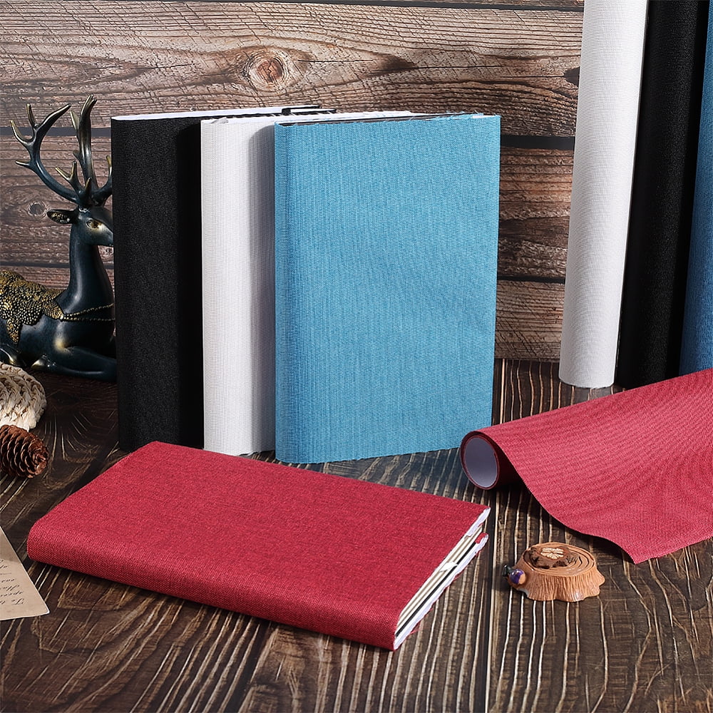 4 Sheets 4 Colors DIY Imitation Leather Fabrics with Paper Back for Book Binding Velvet Box Making Mixed Color 300x1300mm 1 sheet/color