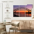 thumbnail image 4 of Elephant Stock Bourne Bridge Sunset Wall Art - Horizontal Multi Panel Canvas - Living Room Wall Decor - Architecture Multi Panel - Gray And Orange Decor - 23" x 14", 4 of 4
