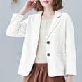 thumbnail image 4 of UYISJ Cotton Linen Blazer for Womens Long Sleeve Loose Jackets Casual Collared Button Down Blazer Jackets with Pockets M, 4 of 7