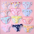 thumbnail image 3 of Emy Dola 12 Pack Girls Brief Kids Soft Underwear Panties Cotton Undies Adorable Prints Briefs for 2-10 Years Toddler, 3 of 8