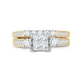 thumbnail image 2 of FB Jewels 10kt Yellow Gold Princess Diamond Bridal Wedding Ring Band Set 1 Cttw Size 7.5, 2 of 4