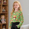 thumbnail image 4 of DISNIMO Girls Crop Tops Cat Mushroom Print Long Sleeve Cropped Sweatshirt for Teens Kids Casual Crew Neck Pullover Tops Fashion T Shirts, 4 of 7