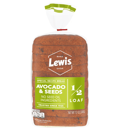 Lewis Bake Shop Avocado & Seeds Half Loaf Bread 12 oz ( 1 PACK ) Lewis Bake Shop Avocado & Seeds Half Loaf Bread 12 oz ( 1 PACK )