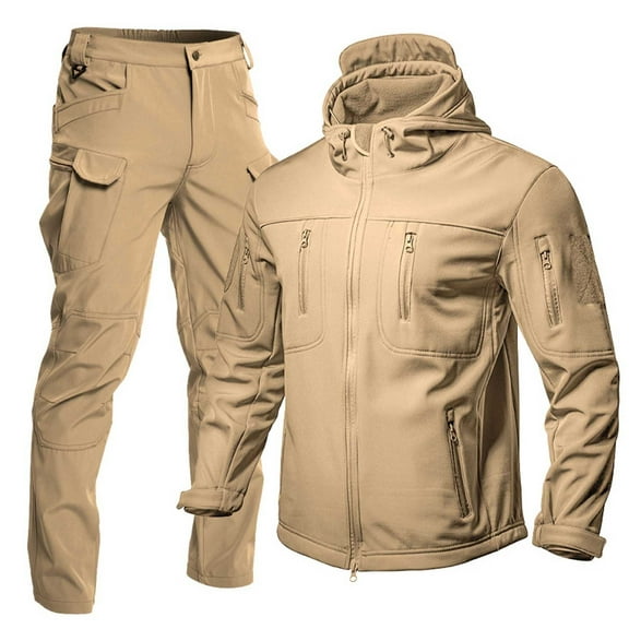 Letdown Men's Casual Athletic Tracksuit 2 Piece Outfits Casual Full Zip Jogging Suit Jacket Pants Set Jogging Athletic Suit Sets (Khaki, XS)