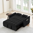 thumbnail image 2 of 3 in 1 Convertible Sleeper Sofa Bed, 55 Inch Modern Pull Out Couch Bed with Adjustable Backrest, Velvet Loveseat Sofa Bed with Pillows & Pockets for Living Room, 2 of 8