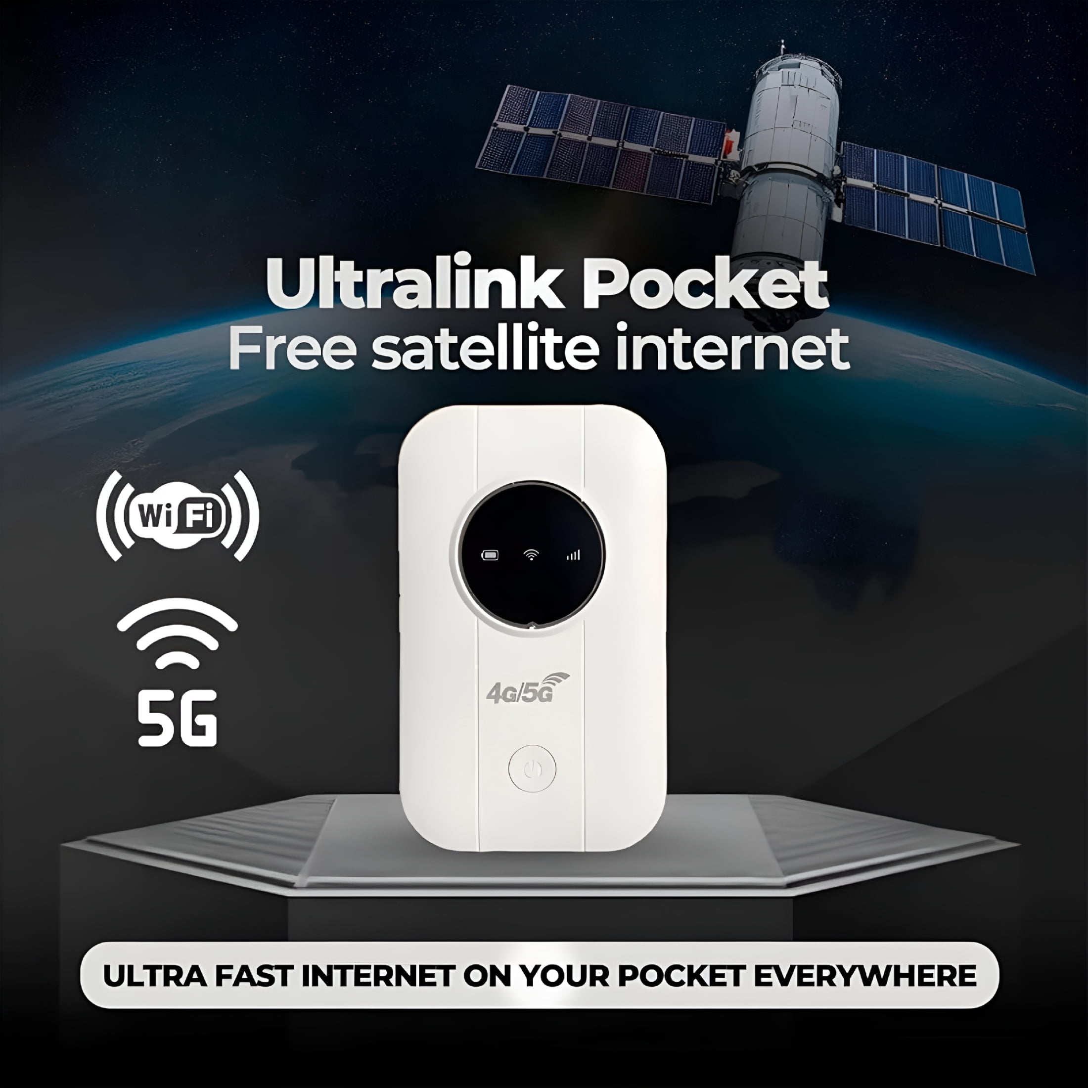 GJX Portable Satellite Internet WiFi Router High Speed Smart Router (1pc)