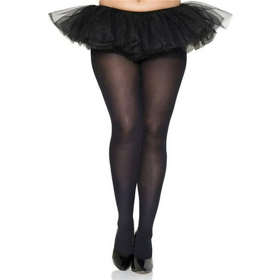 Plus Size Opaque Tights - Black