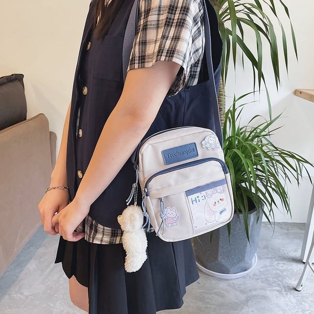 Estilo Bolso pequeño Estilo Lindo Creativo Transparente Bolso bandolera de estudiante Bolso de hombro simple e informal para mujer