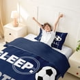 thumbnail image 3 of Erosebridal Football Court Pattern Twin Bedding,Ball Sport Games Duvet Cover Set For Soccer Lovers,Reversible Navy 2-Piece,No Comforter, 3 of 6