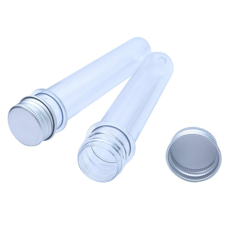 12 Clear Plastic Test Tubes with Caps, 24 x 109mm(30ml)