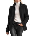 thumbnail image 5 of Maqroz Womens Winter Coats Polar Fleece Jacket Long Sleeve Zip Up Stand Collar Warm Outerwear with Pockets Black,XL, 5 of 5