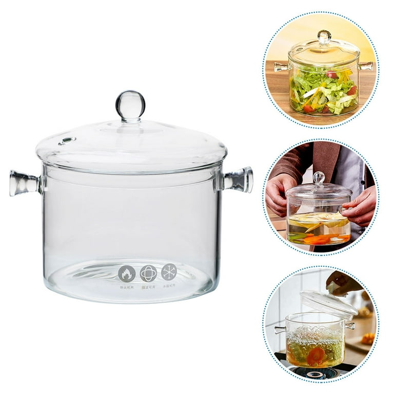 Heat Resistant Clear Borosilicate Glass Cooking Pot with Quality