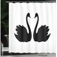 thumbnail image 3 of Ambesonne Swan Party Shower Curtain, Aquatic Bird Symmetry, 69"Wx84"L, Black and White, 3 of 4