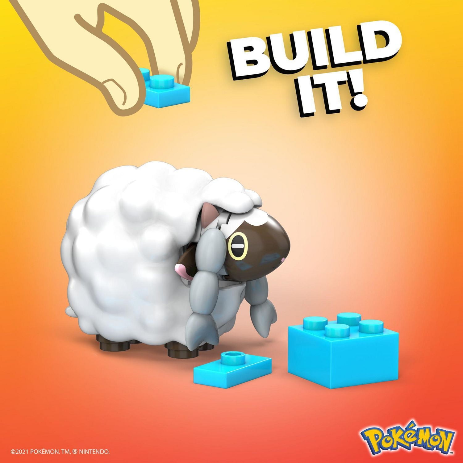 Figurine Wooloo Pokémon à Construire - 19 Blocs