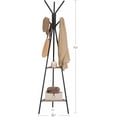 thumbnail image 5 of VASAGLE Perchero de Pie, Perchero para Abrigos, con 2 Estantes, para Ropa, Sombrero, Bolsa, Estilo Industrial, Greige y Negro RCR016B02, 5 of 5
