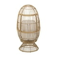 thumbnail image 6 of Noble House Adaline Outdoor Wicker Swivel Egg Chair with Cushion, Light Brown, Beige, 6 of 10