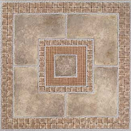 - Home Dynamix Madison Vinyl Tile Area Rugs - 7815 Brown Stone Geometric Mosaic Rug - 12