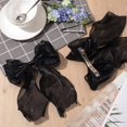 thumbnail image 3 of 2Pcs Large Hair Bow Clips, Silk Yarn Ribbon Bow Hair Barrette for Women, Elegant Long Tail Bowknot French Hair Accessories for Wedding, Parties, Festivals, 3 of 7