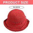 thumbnail image 3 of Sombrero de 56-58cm de circunferencia para mujer, sombrero de paja con vendaje de encaje, protector solar, sombrero plegable para el sol, sombrero para el sol y la playa, 3 of 6