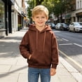 thumbnail image 5 of Gubotare Hoodies for Boys Toddler Boy's Letter Graphic Kangaroo Pocket Sweatshirt Long Sleeve Hoodie 2T 3T (Coffee,2-3 Years), 5 of 6