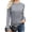 Gray, variant on Women's Classic-fit Lightweight Cable Long Sleeve Mockneck Loose Casual Sweater Jumpers
