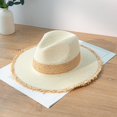 thumbnail image 1 of de estilo retro, parasol de de verano, accesorios de protección , sombreros de vaquero Fedora para pesca, , beige Soledad Sombrero de paja de ala ancha, 1 of 8