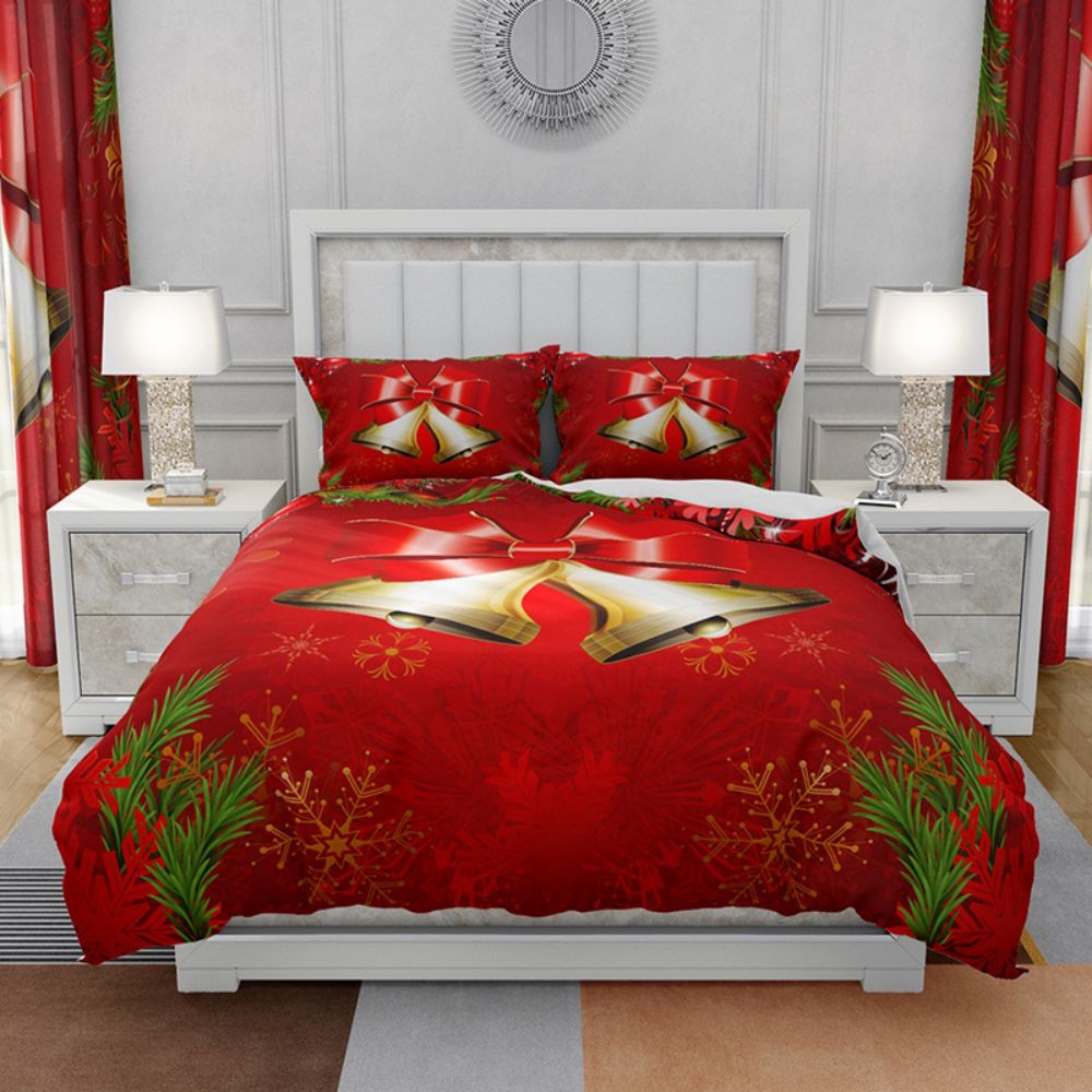 Christmas Duvet Cover Set King Qeen Reindeer Comforter Cover Set 3 Pcs