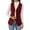 Red, variant on Women's Button Up Corduroy Vest V Neck Slim Fit Tops with Pockets Sleeveless Trendy Blazer Jackets Lightweight Coats Winter Snap Gilet Warm Outerwear Casual Waistcoats